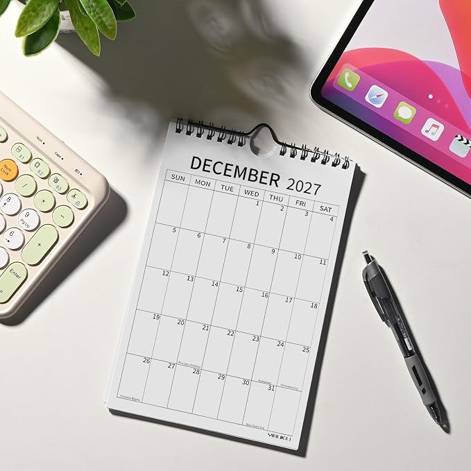 Small Wall Calendar 2026-2028, 24 Months 6''x9'' Mini Calendar July 2026 to June 2028, Minimalist Little Notepad Calendar for Fridge, Work, Desk