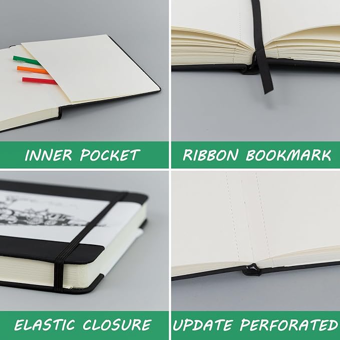 Vanrtto Hardcover Sketch Book, Square Mixed Media Sketchbook 8x8 in 2 Pack | Hardcover Square Sketch Book 120LB/200GSM Drawing Paper, 240 Pages/120 Sheets Sketch Pad for Adults, Mixed Media Sketchbook