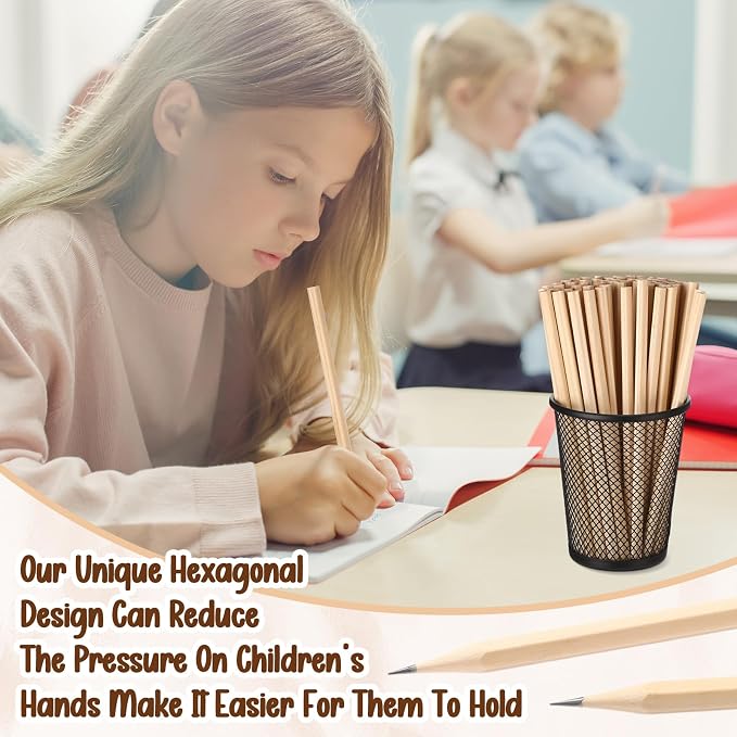 Fumete 1000 Pieces Wooden Pencils Bulk No Eraser Hexagonal HB Graphite Unsharpened Natural Wood Pencils Without Erasers Classroom Gifts for Students Bulk Goodie Bag Stuffers