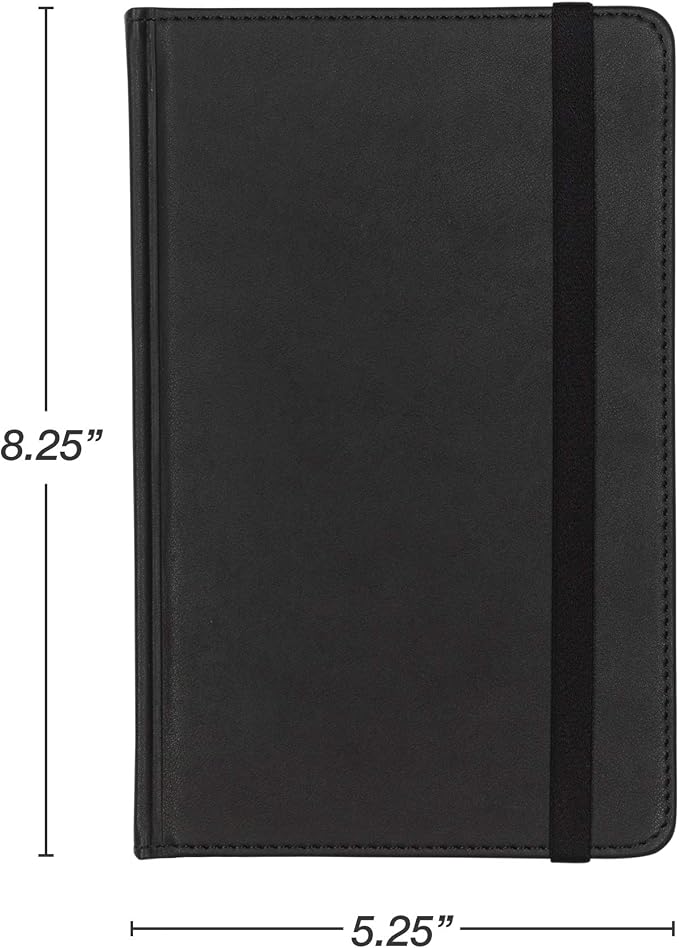 Samsill Classic Hardcover Notebook, 240 Lined Notebook Pages, Black, 5.25 x 8.25 Inch