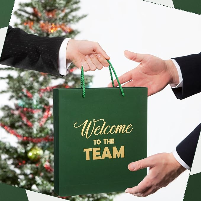 Sayglossy New Employee Welcome to The Team Gift Sets Notebook and Pen Welcome to The Team Box Employee Appreciation Gift Sets for New Office Worker(Green)