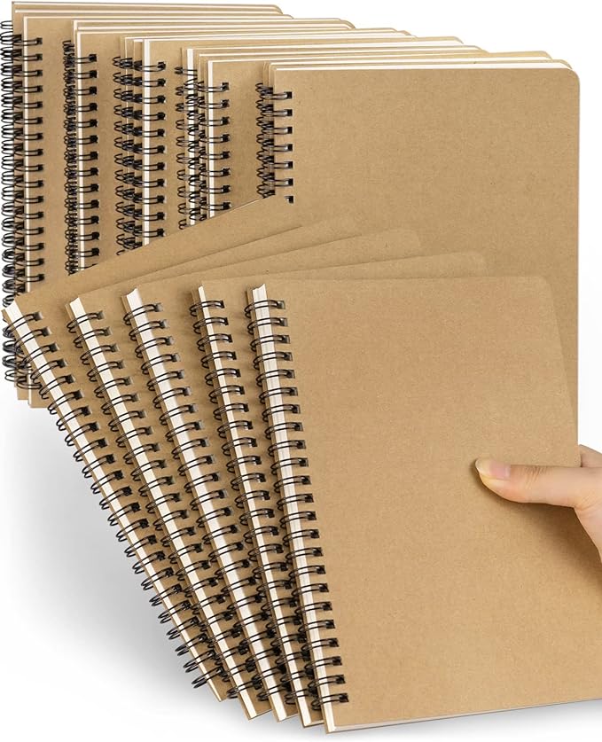 Dynta Spiral Notebooks A5 Lined 20Pcs College Ruled Journals for Work, School and Travel, Good for Students and Office 120 Pages/60 Sheets