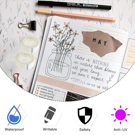 OWLKELA 12 Rolls Matte Adhesive Tape, Matte Finish Invisible Tape, Foggy Translucent Tape Great for Correction and Labeling, Compatible with Standard Tape Dispenser, 0.7 in x 1000 Inches | Foggy Translucent, Invisible Tape, Compatible with Standard Tap...