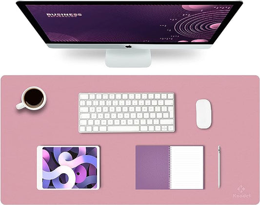 K KNODEL Large Office Desk Mat, Leather Mouse Pad (31.5"x15.7", Purple) | Desk Pad, Keyboard Pad, Computer and Laptop Mat, Desktop Protector and Cover, Writing Pad and Blotter for Home Office