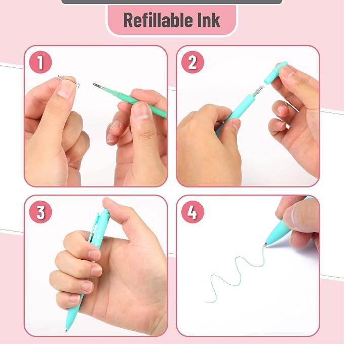 Mr. Pen- Retractable Gel Pens, 12 Pack, Assorted Colors Ink | Fine Point 0.7mm, Fast Dry, Smooth Writing, Cute Pens for Drawing, Writing Planner and School Supplies