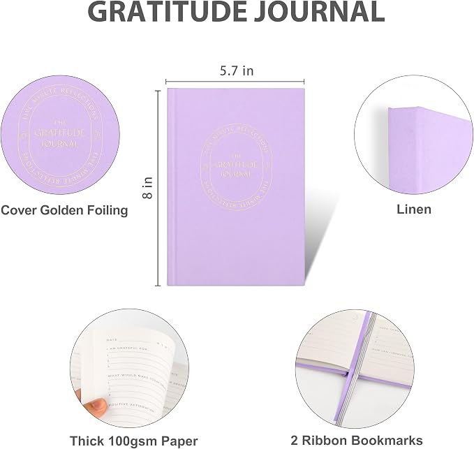 And Per Se Gratitude Journal – 5 Minute Daily Practice for Women with Prompts & Quotes – Undated Mindfulness & Happiness Notebook (Lavender)