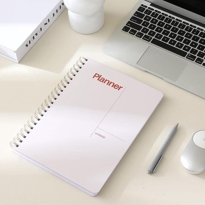 Undated Weekly Planner, 8.5" x 11", Dashboard Layout, Blush White | Dateless, Top Priorities, To Do List, Habit Tracker, Weekly Notes Space, Weekly Reflection, For Work, School & Life