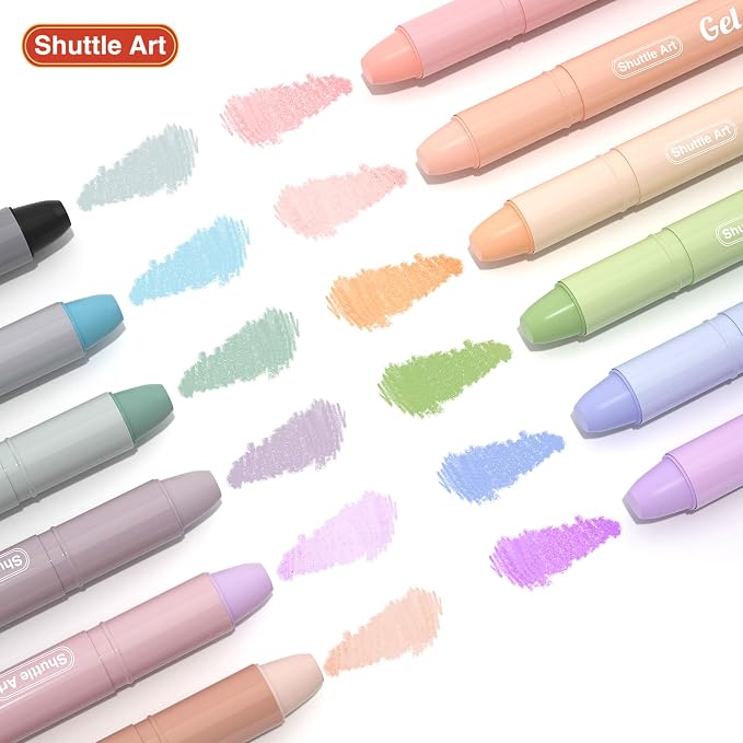 Shuttle Art Bible Highlighters and Pens No Bleed, 12 Mild Colors Gel Highlighters No Bleed Through, Bible Journaling Supplies, Great for Journaling Highlighting and Studying