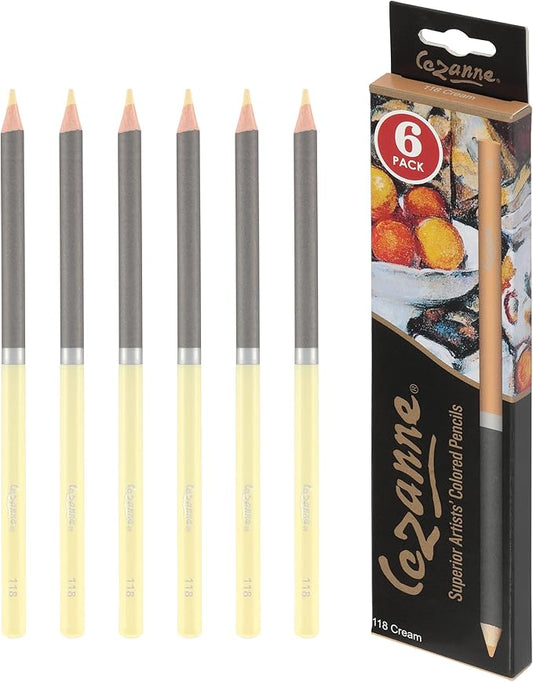 Cezanne Creative Mark Premium Colored Pencils, Cream, 10 Packs (60 Count) Highly Pigmented Artist Set, Smooth Sketching Coloring Highlighting Blending, Soft 3.3Mm Wax-Based