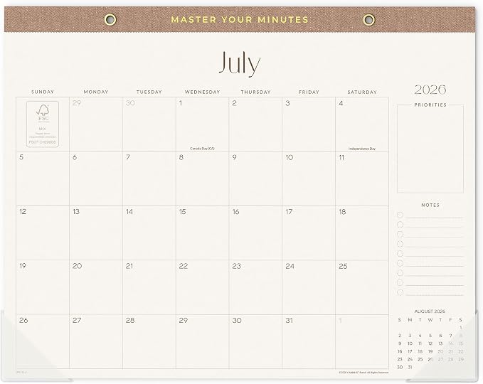 Desk Calendar 2026-2027, 18 Months Academic Calendar 15" x 12" Desktop Calendar from July 2026 to December 2027 With Large Day Block, Desk Planner for Teacher Family School Office Supplies