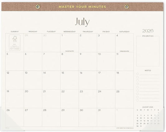 Desk Calendar 2026-2027, 18 Months Academic Calendar 15" x 12" Desktop Calendar from July 2026 to December 2027 With Large Day Block, Desk Planner for Teacher Family School Office Supplies
