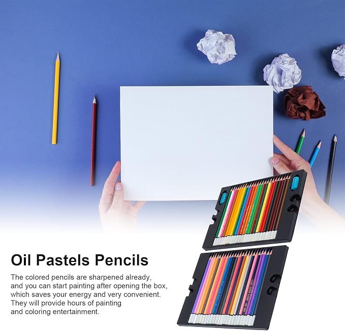 Pastel Colors Colored Pencils Set, Oil Pastel Pencils for Artists, Colored Pencils Oil Based Soft Core Color Pencils Set For Painting Sketching (48 color lead)