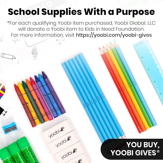 Yoobi Wide Ruled Spiral Notebook Set – 3-Pack of 1 Subject Notebooks, Bright Pink, Blue & Green Designs – 150 Perforated 3-Hole Punched Sheets Each, 10.5” x 8”
