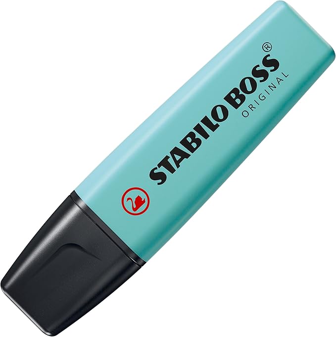 STABILO - BOSS ORIGINAL Pastel - Highlighter - Pack of 6 - Milky Yellow, Creamy Peach, Pink Blush, Lilac Haze, Hint of Mint, Touch of Turquoise | Pack of 6 - Milky Yellow, Creamy Peach, Pink Blush, Lilac Haze, Hint of Mint, Touch of Turquoise