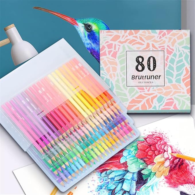 80 Colored Pencils, Bright Colors Non-toxic Colour Pencil Set, Professional Soft Core Oil Sketching Pencils, Drawing School Supplies for Art, Sketching, Painting