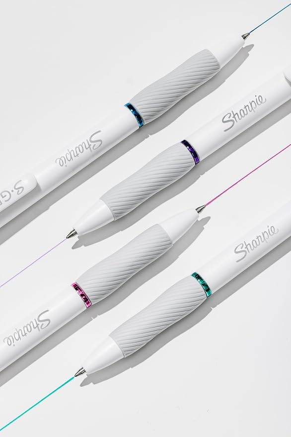 Sharpie S-Gel Pens, Fashion Barrel White Pearl, Medium Point (0.7mm), Bold Ink Colors, 8 Count (Pack of 6)