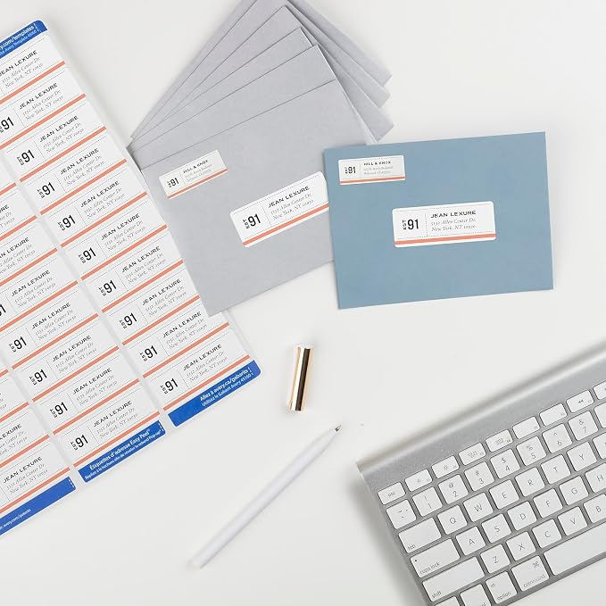 Avery Easy Peel Printable Address Labels, Sure Feed Technology, 1" x 2-5/8" Customizable Stickers, White, 7,500 Blank Mailing Labels, Great for Mailing, Shipping, and More (45160)