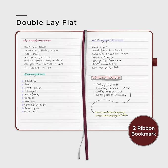&And Per Se Lined Journal Notebook – A5 5.7”x8” College Ruled, 160 Pages, 100gsm Thick Paper, Journaling Notebooks for Writing (Dark Red)