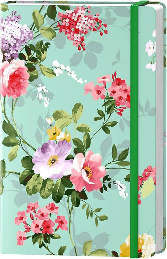 Lined Journal Notebook, Hardcover Journal for Women, Medium 5.7 x 8.4 in, 160 Pages Thick Paper, Cute Aesthetic Floral College Ruled Notebook for Writing Journaling Work Office School, Flower