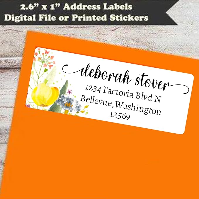 LINMAGCO Personalized Return Address Labels Gold 500 Pcs Mail Labels for Envelopes Weddings Self Adhesive Rectangle Elegant Name Stickers……