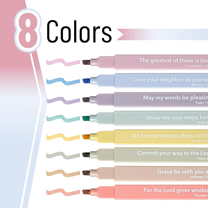 Mr. Pen- Bible Highlighters with Color-Coding System, 8 Pack | Soft Chisel Tip, Aesthetic Highlighters Assorted Colors