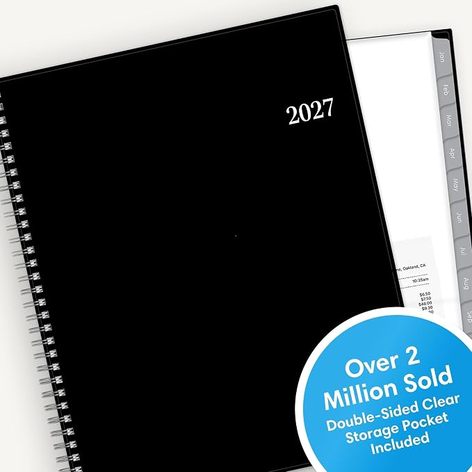 Blue Sky 2027 Weekly & Monthly Planner Calendar, 8.5"x11", Enterprise | January 2027 - December 2027, Flexible Cover, Durable Twin Wire Binding, Laminated Tabs, Storage Pocket