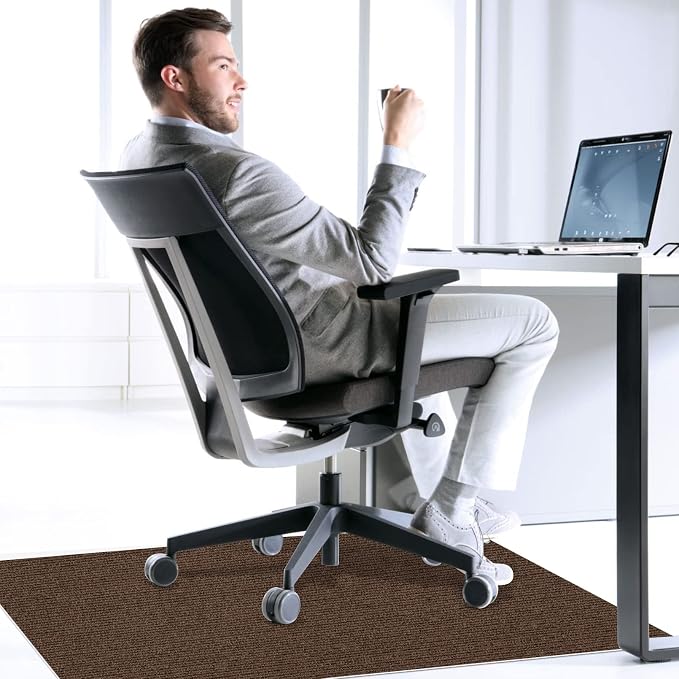 Sycoodeal Office Chair Mat for Hardwood Floor,Office Computer Gaming Chair Mat for Tile Floor,Large Floor Protector Rug,Anti-Slip,Easy to Clean,Coffee(40"x55")