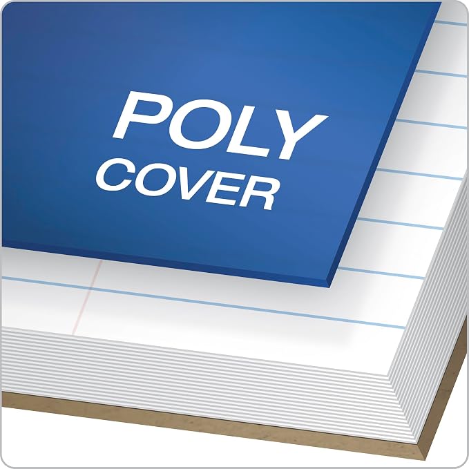 Oxford Spiral Notebooks, 3-Subject, College Ruled Paper, Durable Plastic Cover, 150 Sheets, 3 Durable Divider Pockets, 2 Pack, Blue and Black (10386)