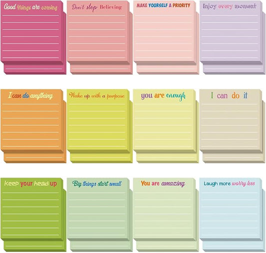 Yinder 24 Pcs Sticky Notes Gifts Bulk,Inspire,Macaron