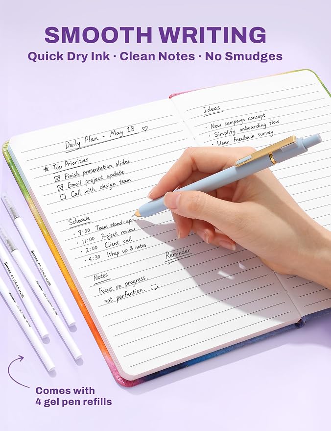 SUNEE 35PCS Aesthetic Stationery Set with Cute Pencil Case, Pastel Highlighters, Black Gel Pens, Mechanical Pencils & Refills, College School Supplies for Students Girls Purple