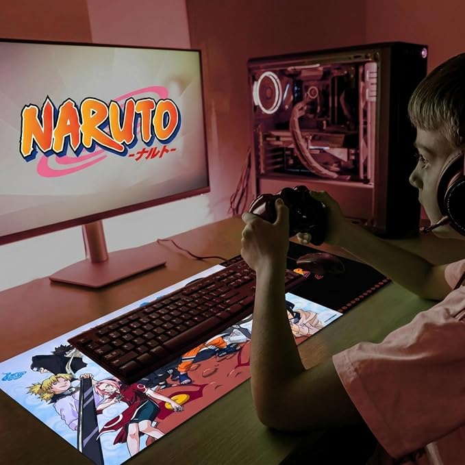 Solo Leveling Large Gaming Mouse Pad 31"x15" XL Computer Desk Mat, Anime | Oversized 31x15in Solo Leveling anime gaming mouse pad, smooth fabric top, stitched edges, non-slip rubber base.