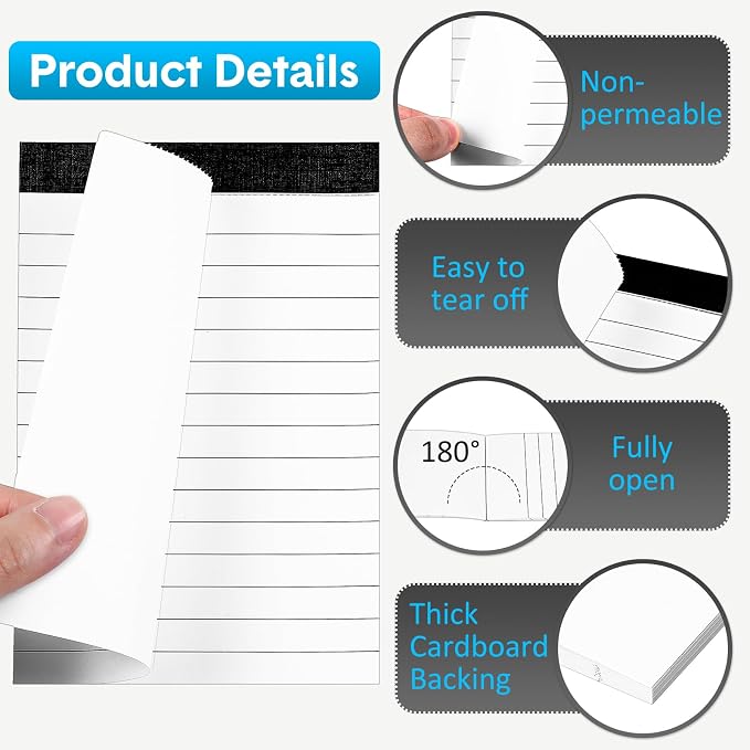 PerKoop 100 Pack Small Note Pads 4 x 6 Inch Lined Notepad Mini Memo Legal Pads with 30 Sheets Refills for Taking Notes Office School Supplies