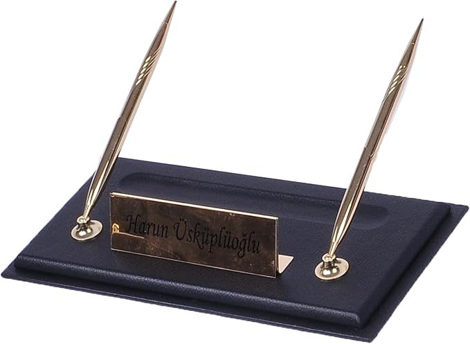 Leather Desk Organizer Set, 10-Piece Office Desk Accessories, Executive Desk Set for Professional