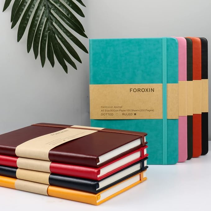 Journal notebook (A5-Lined, Dark Blue),192 Pages, Medium 5.7X8.3 inches - 80 gsm Thick Paper, Hardcover