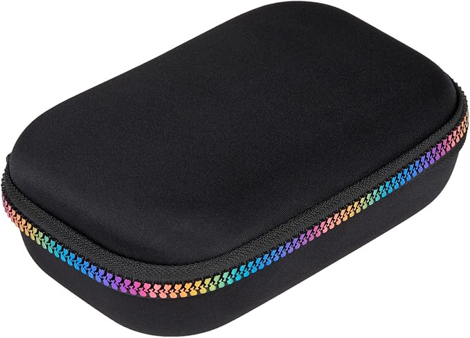 ZIPIT Black & Rainbow Pencil Box for Girls, Cute Pencil Case for School, Large Capacity Stationery Organizer Box