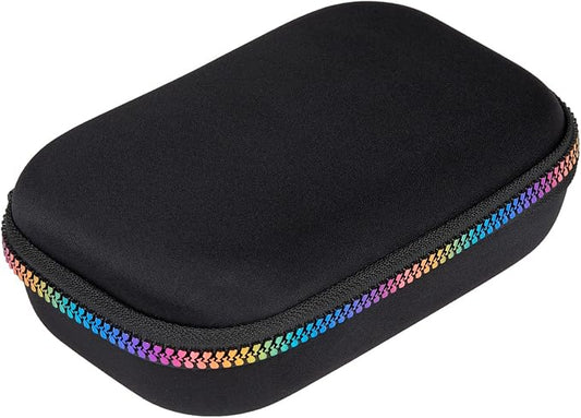 ZIPIT Black & Rainbow Pencil Box for Girls, Cute Pencil Case for School, Large Capacity Stationery Organizer Box