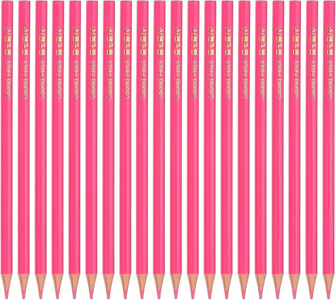 PATIKIL Pink Colored Pencils Set,20 Pcs Oil Color Pencils Wooden Coloring Drawing Pencil for Artists Art Painting