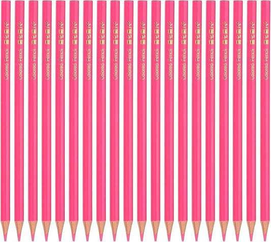 PATIKIL Pink Colored Pencils Set,20 Pcs Oil Color Pencils Wooden Coloring Drawing Pencil for Artists Art Painting