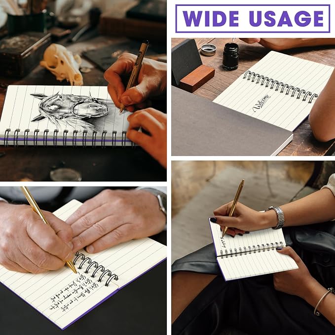 Jutom 18 Pcs Small Spiral Notebooks Memo Pads 3x5 Bulk Small Pocket Notepads Back to School Supplies Mini Notebook with Lined Mini Journals for Office & Work, 120 Pages (Dark Purple)