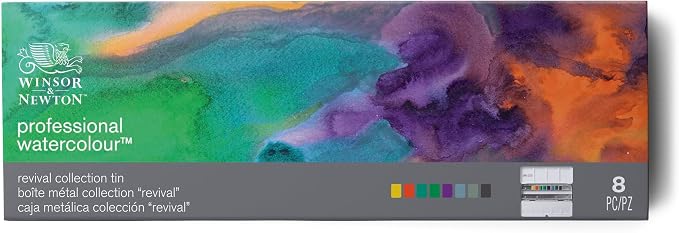 Winsor & Newton Professional Watercolour, Revival Collection Tin, Half-Pan Set of 8