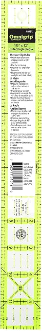Omnigrid Ruler, 1-? x 12-Inch, Clear