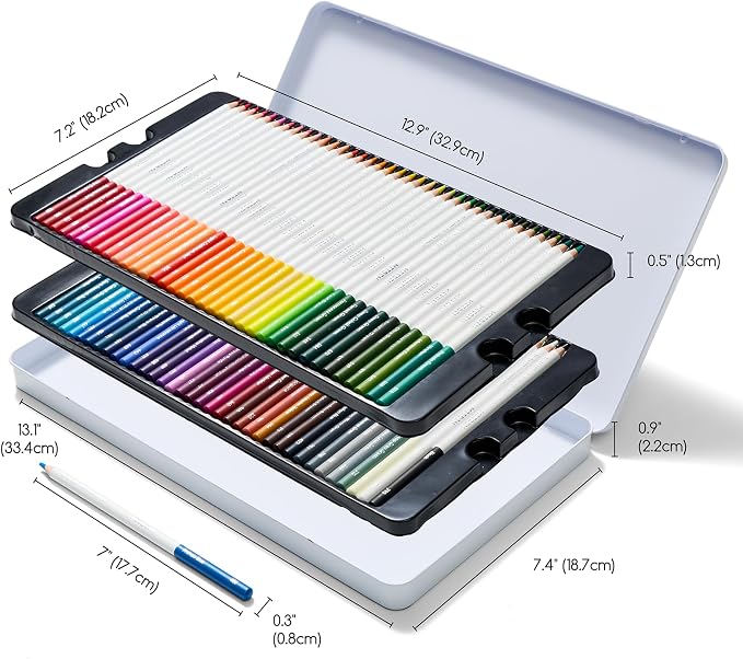 MEEDEN Artist Colored Pencil Set: 72 Count Vibrant Colors Drawing Pencils with Professional Oil Based Soft Core for Arts & Crafts - Smooth Writing, Easy Blending Shading & Layering