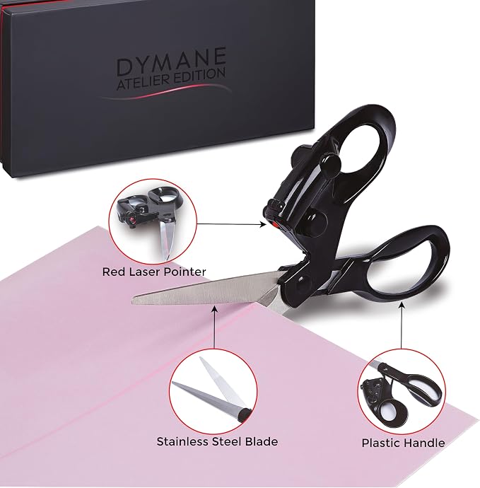 Laser Guided Scissors for Fabric Cutting – BUNDLE- Laser Scissors with Precision Cutting Guide, Sewing & Craft Scissors Bundle with Storage Pouch and Premium Gift Box, Gifts Edition