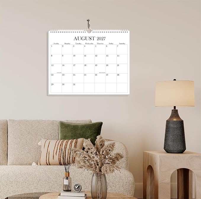 Calendar 2026-2027 - Wall Calendar from July 2026 to December 2027, 2026-27 Wall Hanging Calendar Planner with Thick Paper, 12" x 14.5", Black