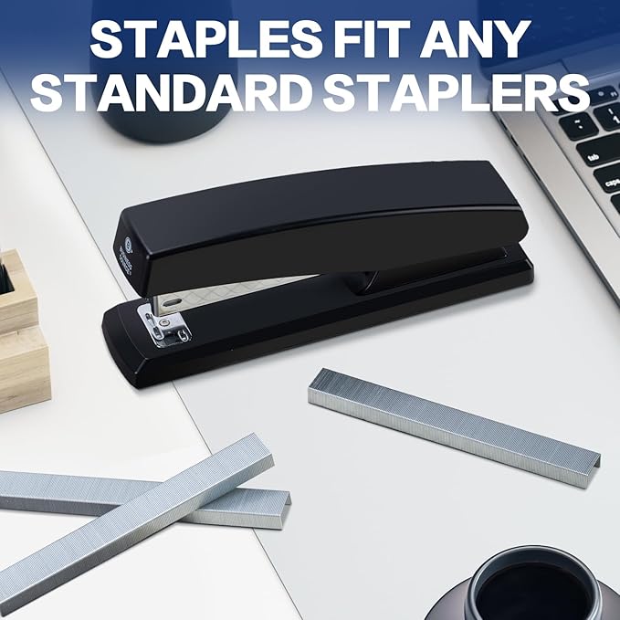 Deli Staples, 10000 Staples, 1/4'' Length, 210/Strip, 2 Boxes of 5000 Each | Standard Staple for Desktop Staplers