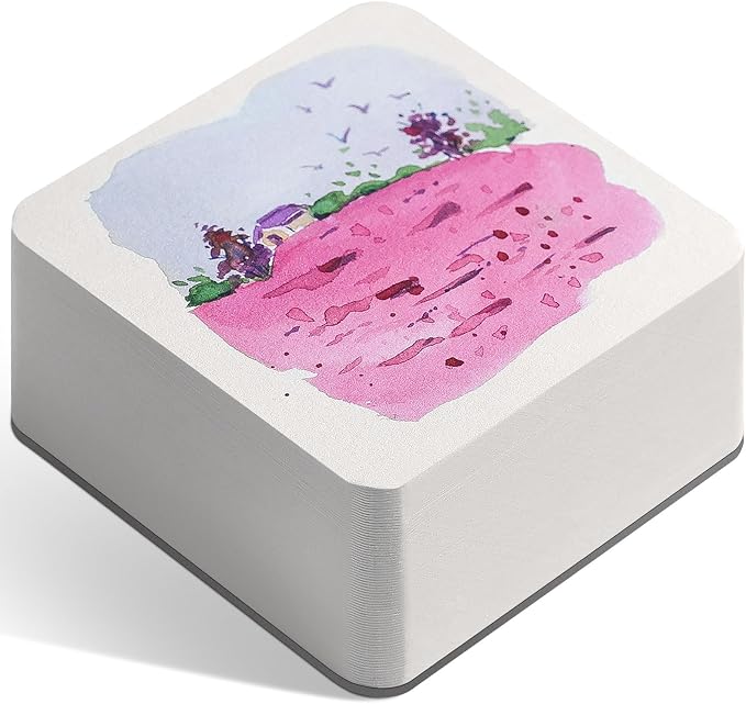 FLUNBRATO Mini Watercolor Paper Pads 80 Sheets,2.6 x 2.6 Inch,100% Cotton Travel Watercolor Sketchbook,Hot Press 140LB 300GSM,Two-Edge Glue Binding Compact Notebook Mixed Media for Painting