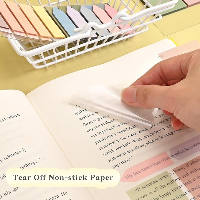 Temiary 1050 Pcs Dark Transparent Sticky Notes, Waterproof Index Page Tabs | Writable See-through Highlighter Strips, Translucent Clear Stickers For Home, Office, Notebook, Annotating Memo