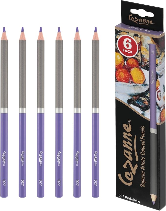 Cezanne Creative Mark Premium Colored Pencils Periwinkle 6 Pack - Highly-Pigmented Drawing Pencils - Coloring Pencils for Drawing, Blending, Coloring, and More