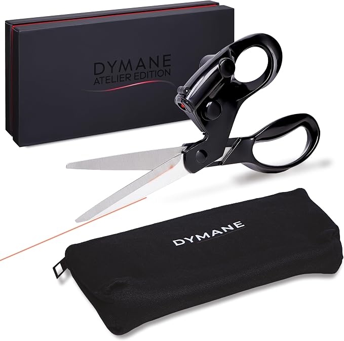 Laser Guided Scissors for Fabric Cutting – BUNDLE- Laser Scissors with Precision Cutting Guide, Sewing & Craft Scissors Bundle with Storage Pouch and Premium Gift Box, Gifts Edition