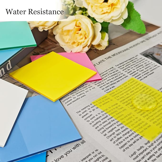 Transparent Sticky Notes Set, 14 Pack Clear Notes 3x3 Inch, Writable Translucent Memo Pads 700 Sheets for Office & School Supplies (Colorful)